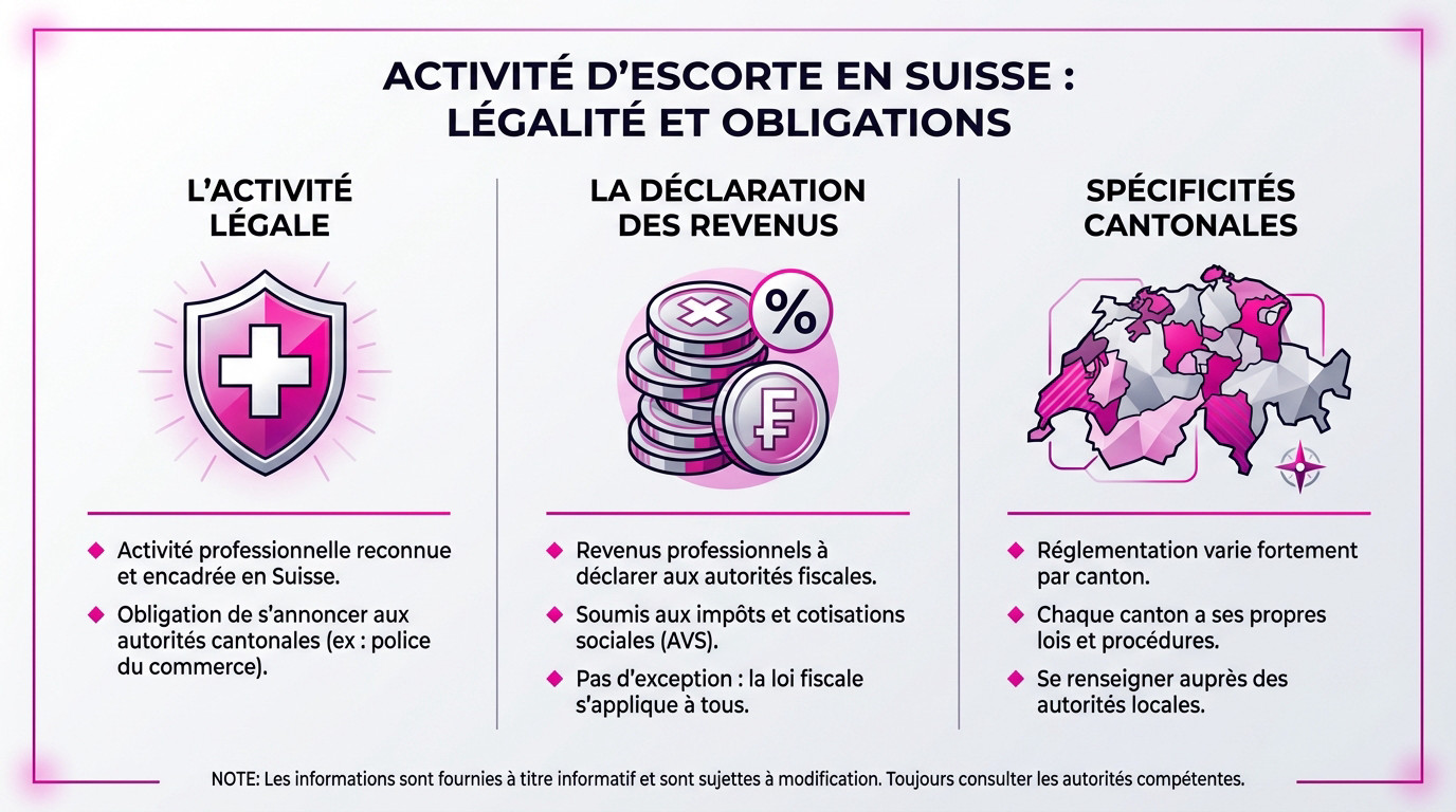 Femme consultant des documents administratifs liés à l'activité d'escorte en Suisse