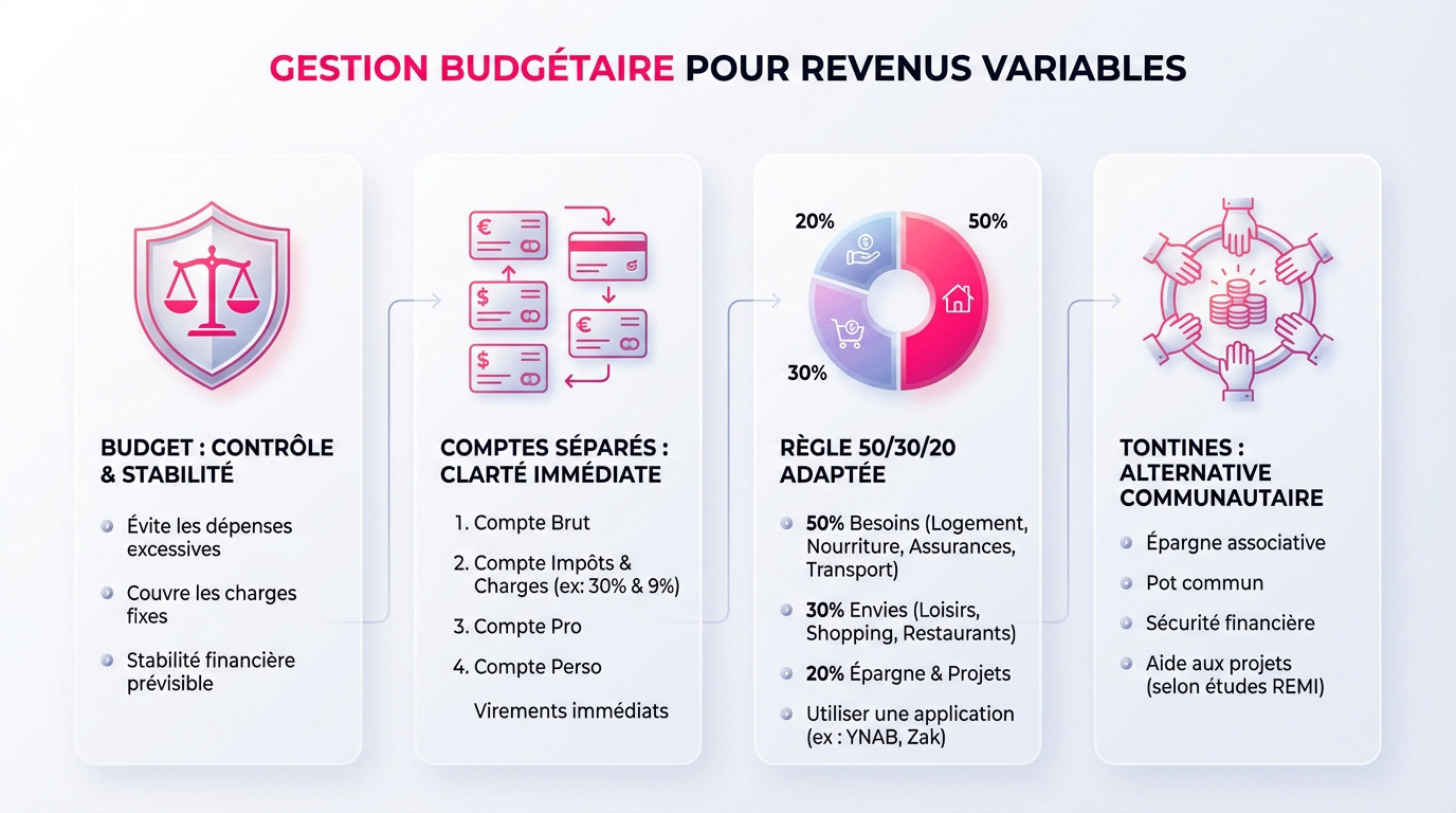 Schéma de gestion budgétaire adapté aux revenus variables pour escortes indépendantes en Suisse