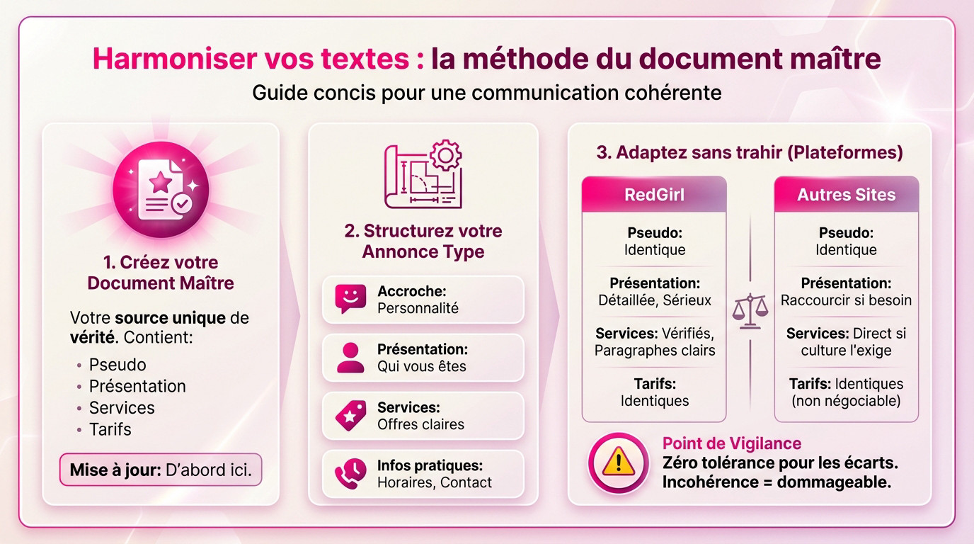 Femme travaillant sur un ordinateur portable pour harmoniser ses annonces d'escorte sur plusieurs plateformes