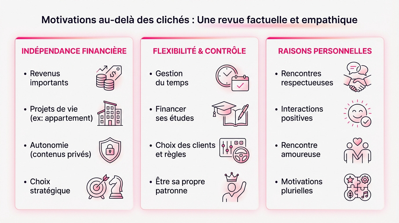Analyse des motivations réelles des femmes escortes en Suisse : argent, liberté et rencontres