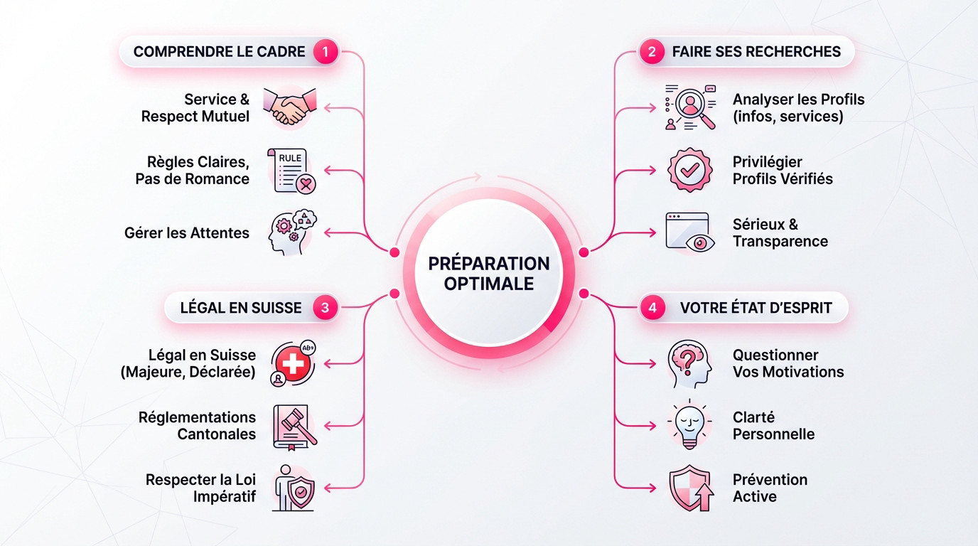 Préparation et vérification avant de réserver une escort en Suisse