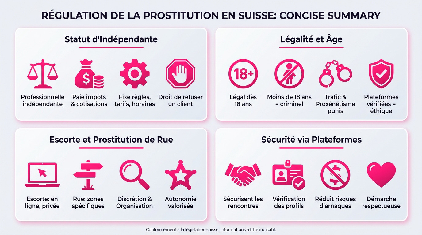 Réglementation officielle de la prostitution en Suisse et cadre légal pour les escortes