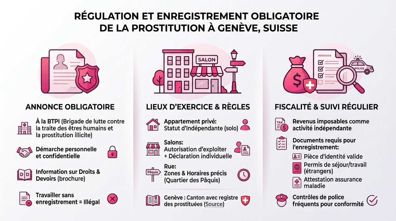 Femme remplissant un formulaire administratif à Genève pour l'enregistrement obligatoire à la BTPI