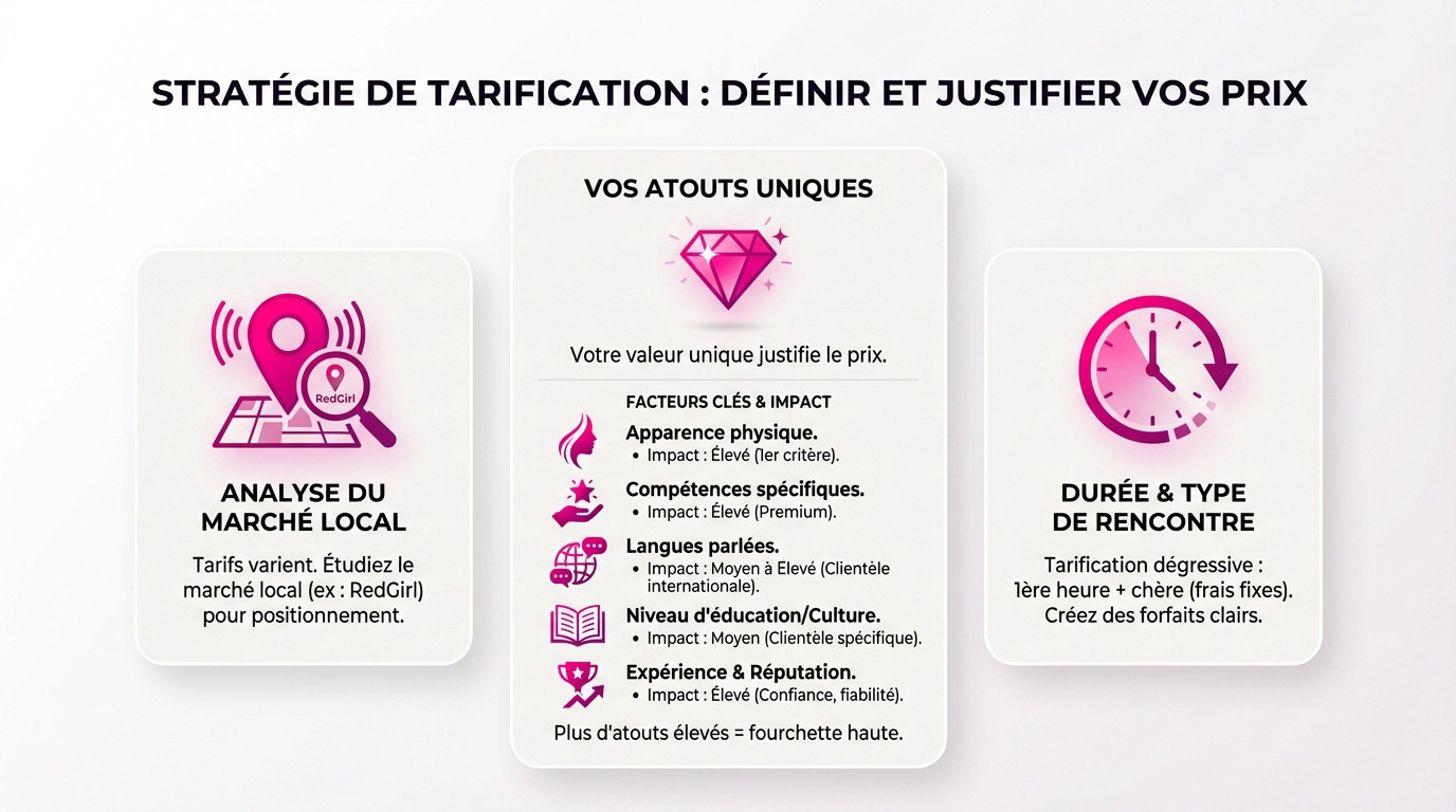 Stratégie de tarification pour escortes : définir et justifier ses tarifs en Suisse