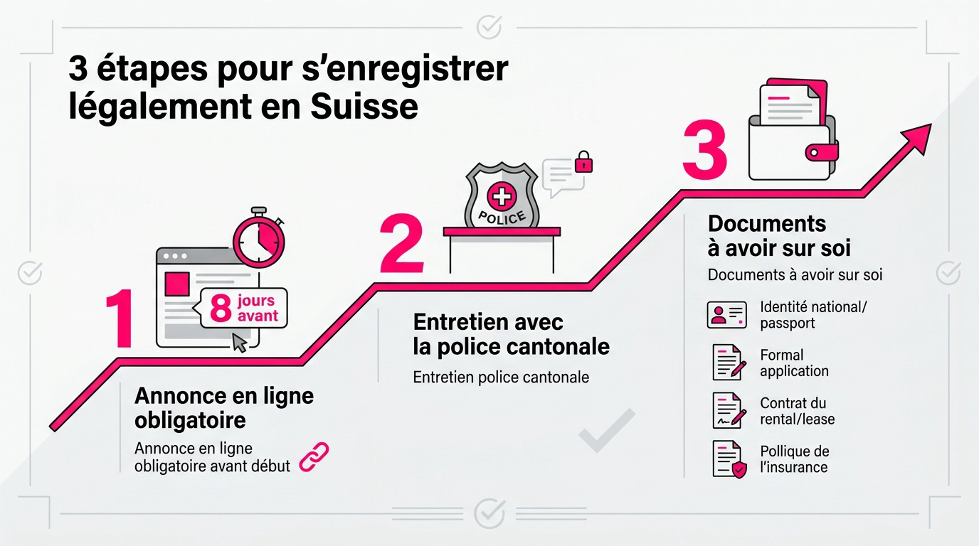 Procédure d'enregistrement pour escort indépendante en Suisse