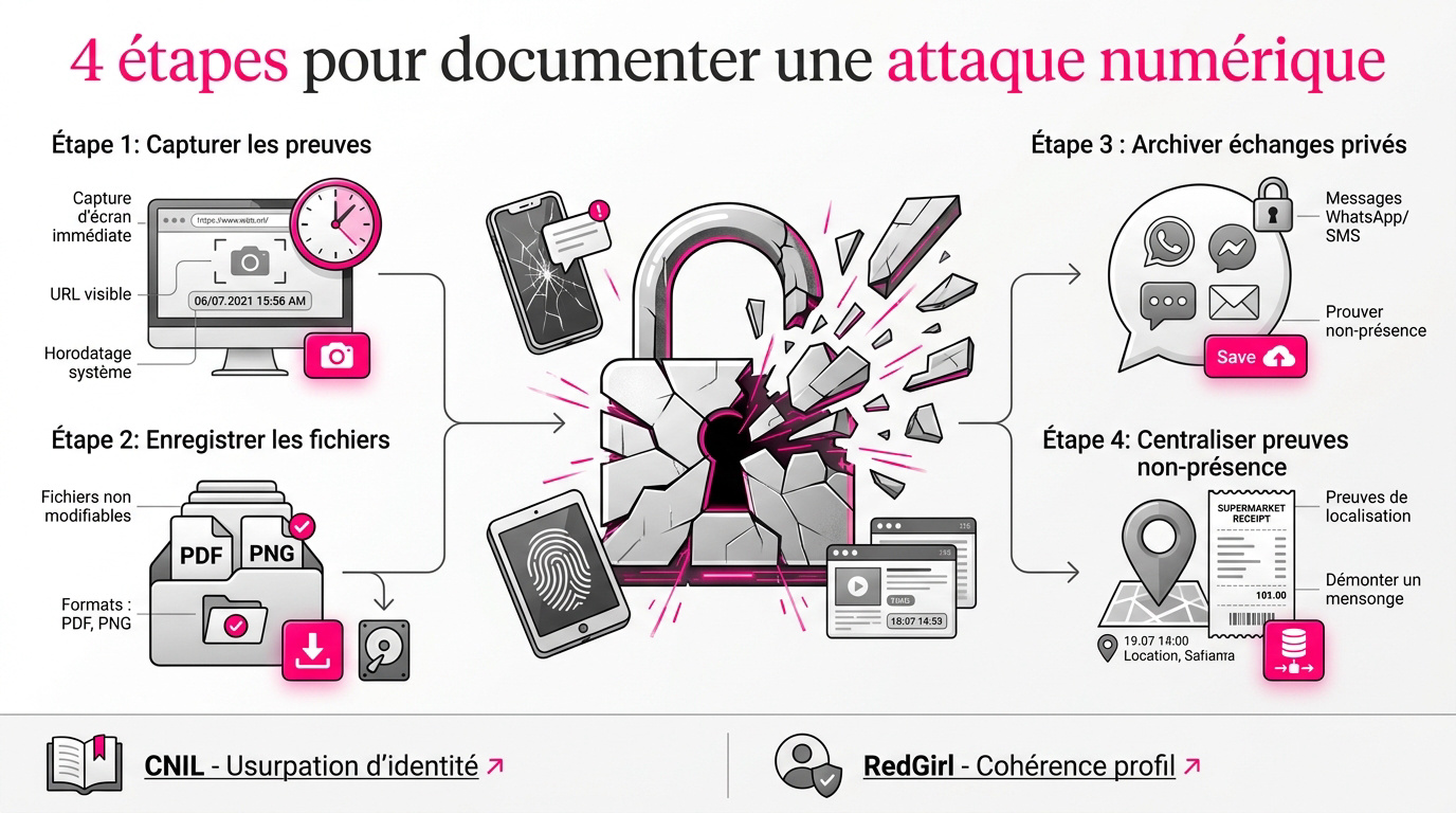 Capture d'écran sécurisée d'un faux avis en ligne pour preuve numérique