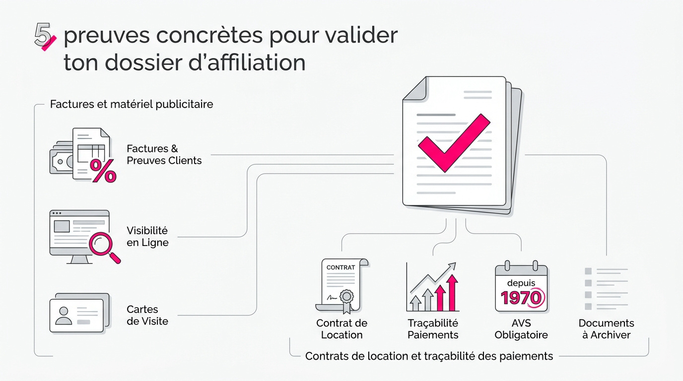 Documents et preuves pour l'affiliation AVS des indépendantes en Suisse
