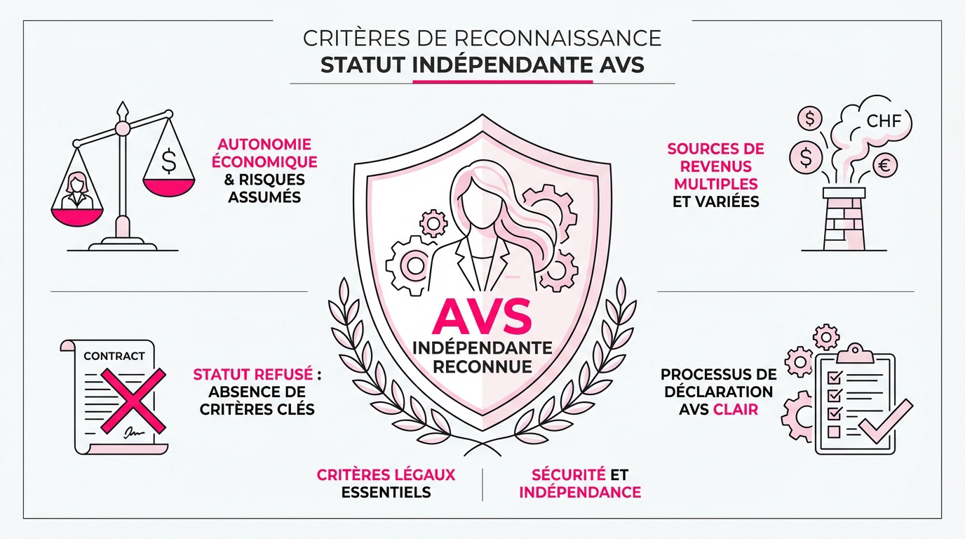 Critères essentiels pour la reconnaissance du statut d'indépendante AVS en Suisse