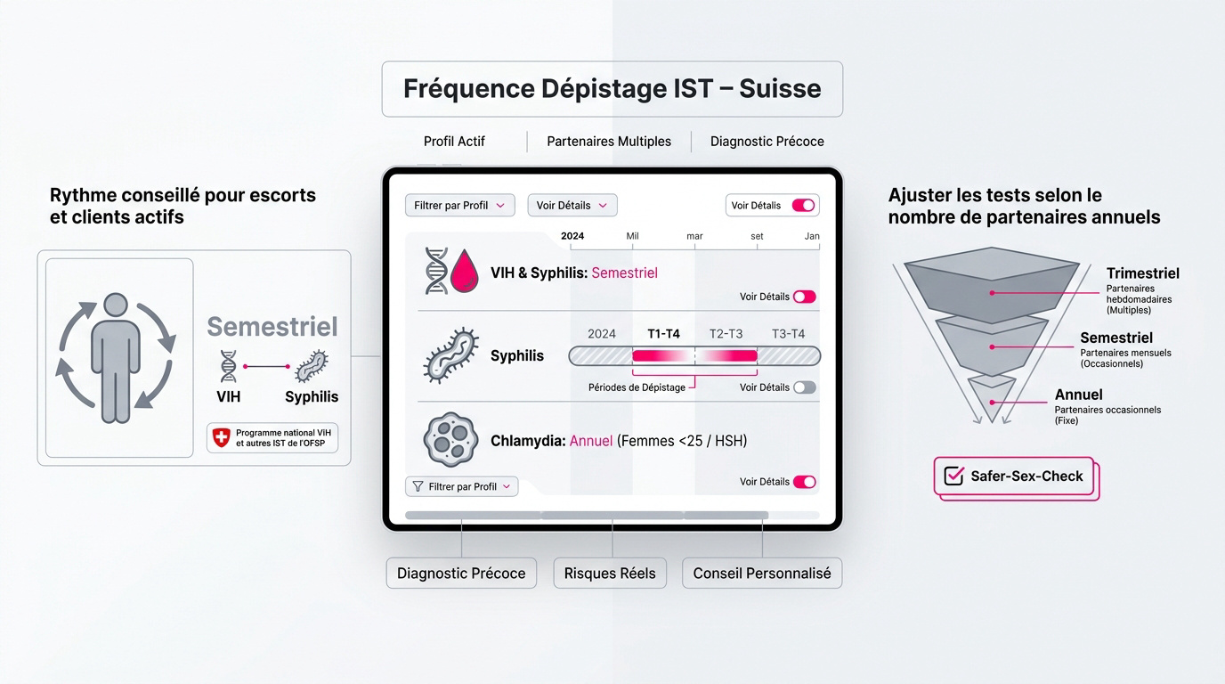 Calendrier de dépistage des IST en Suisse pour les professionnels et clients