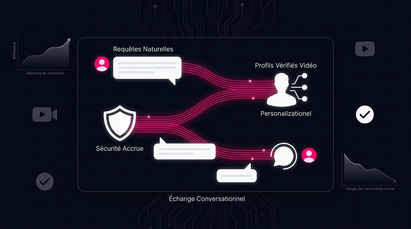 Illustration de la recherche assistée par intelligence artificielle pour trouver une escort en Suisse