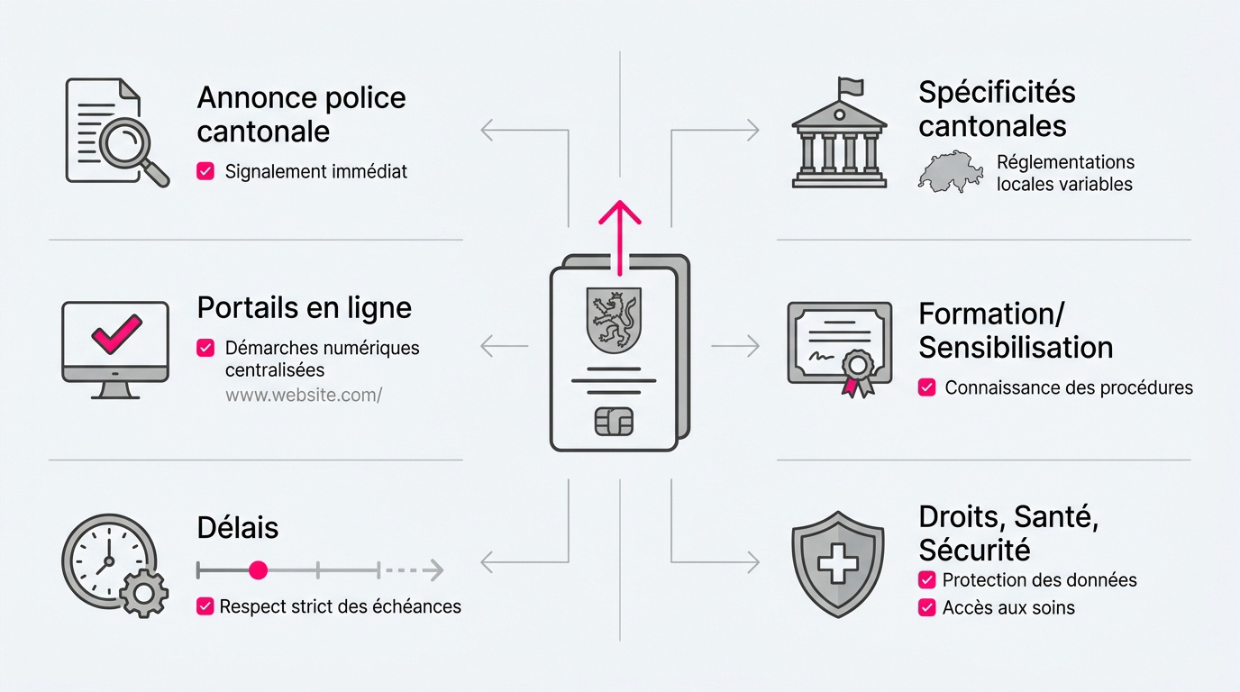 Infographie résumant les démarches administratives pour les indépendantes en Suisse