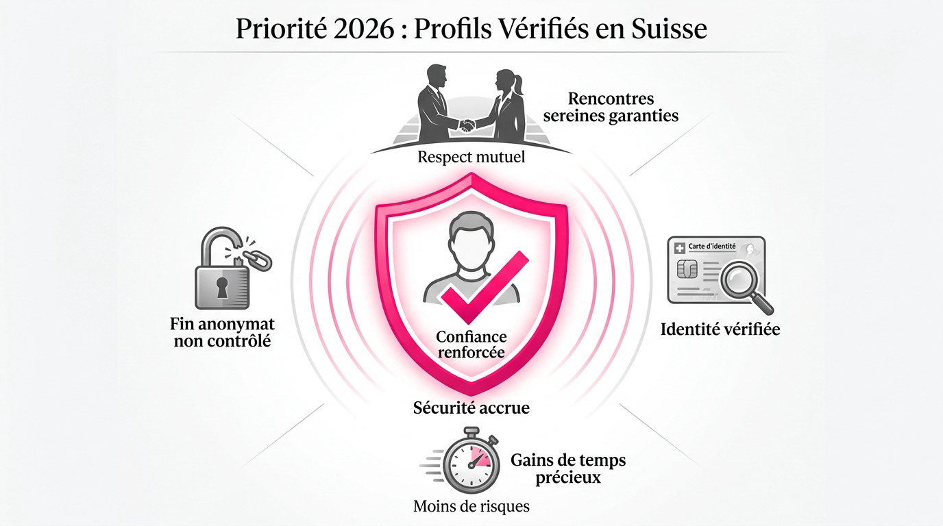 Badge de vérification et sécurité numérique pour escort en Suisse en 2026