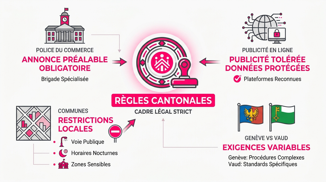 Réglementation de la publicité pour les services d'escorte en Suisse selon les cantons
