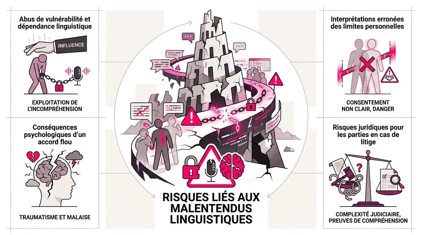 Illustration des risques de communication et de consentement en Suisse