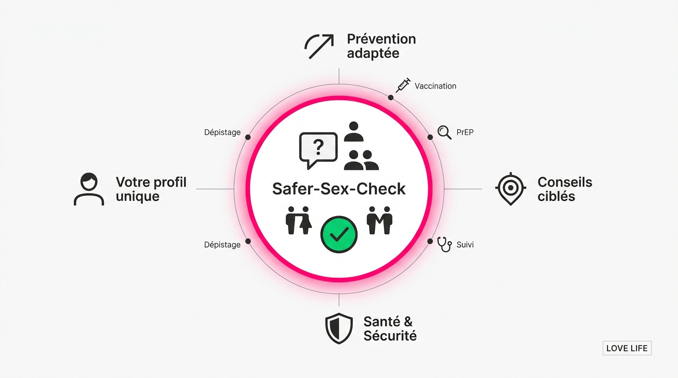Interface du Safer-Sex-Check suisse pour une prévention personnalisée des IST