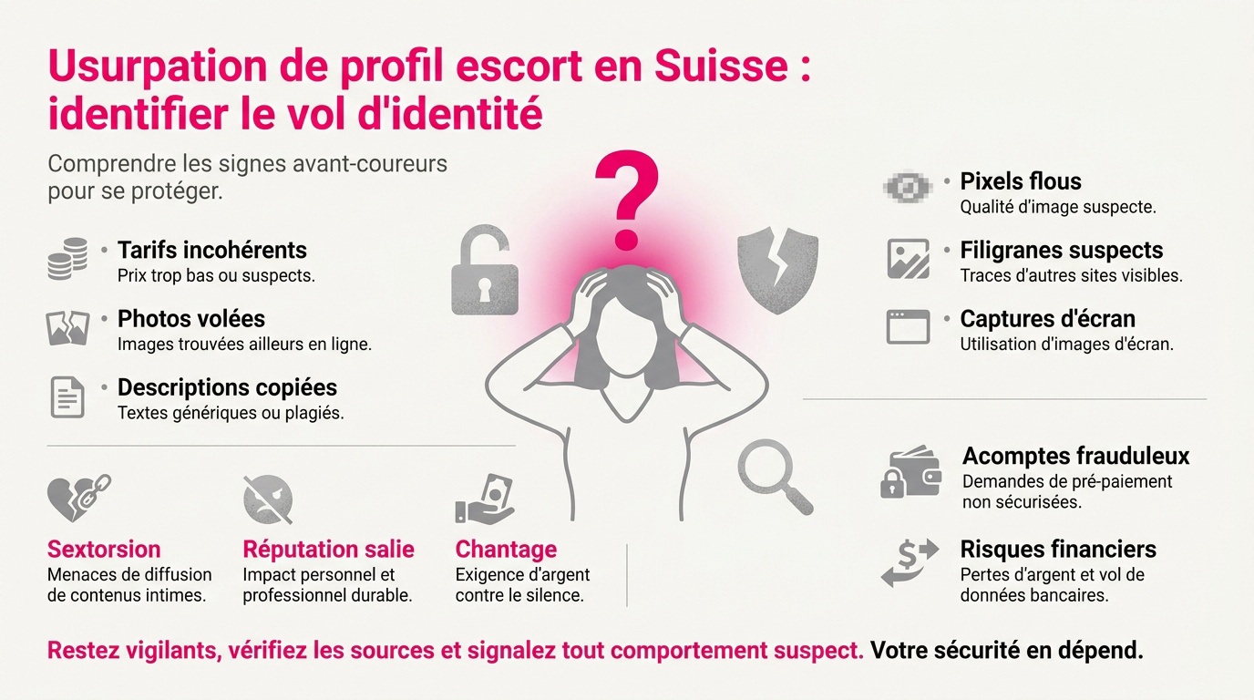 Vérification de l'identité numérique pour une escort en Suisse afin d'éviter l'usurpation de profil