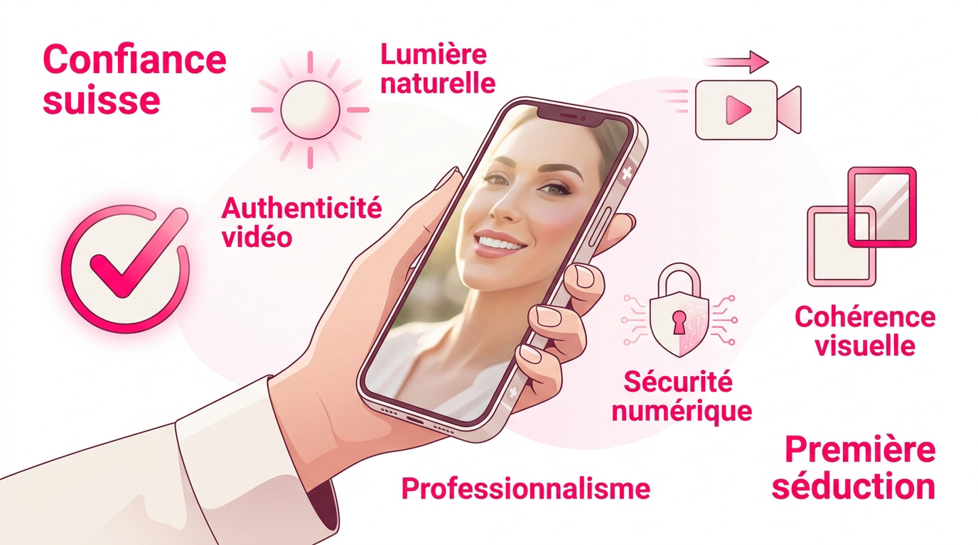 Vidéo de présentation élégante réalisée avec un smartphone pour une escort en Suisse
